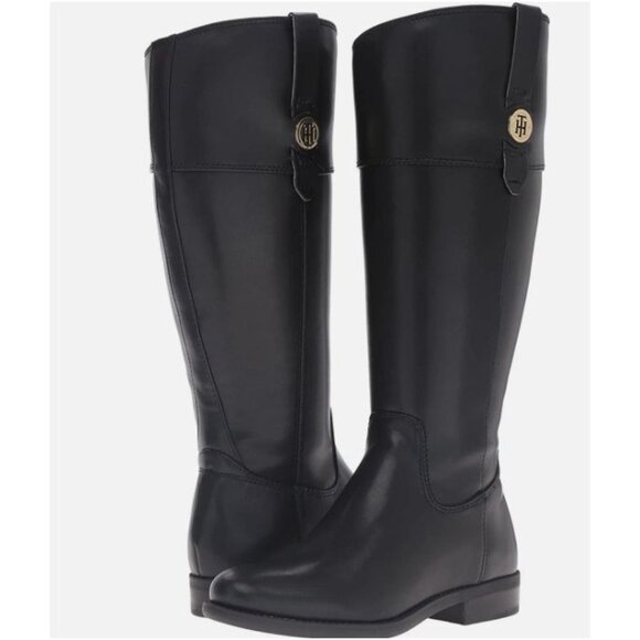 Tommy Hilfiger Riding Boots Shano SIZE 8.5 M Black - Picture 1 of 8